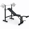 Banc de musculation réglable pliable avec support barre – structure acier – noir