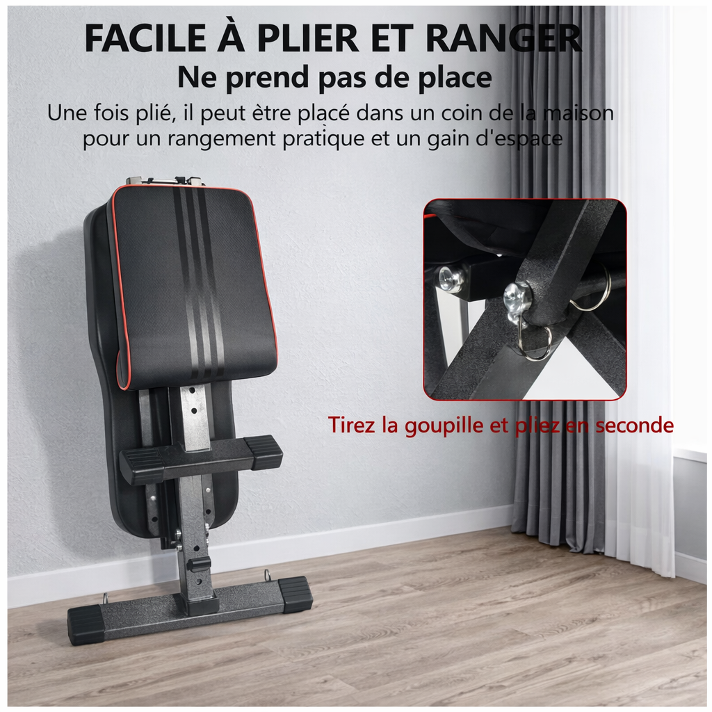 Banc de Musculation Réglable Pliable – Banc Multifonction