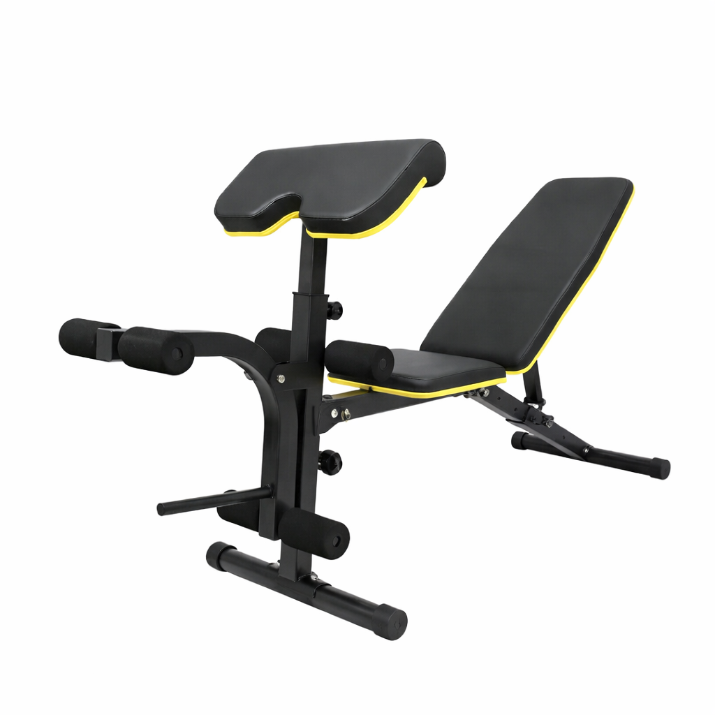 Banc de Musculation Multifonction avec Pupitre Biceps – Banc Réglable 5 Positions pour Entraînement Complet